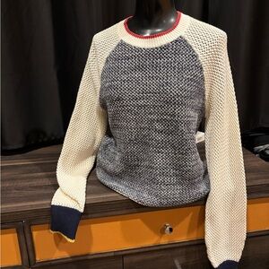 Joie Navy and Cream Knit Sweater